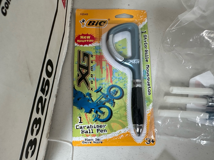 The X Games Bic Carabiner Ball Pen / X Games Helmet Pencil Sharpener & X Games Espn Finger Tech Deck Style Skateboards Designed By The CDM Company 2004 [Photo 4]