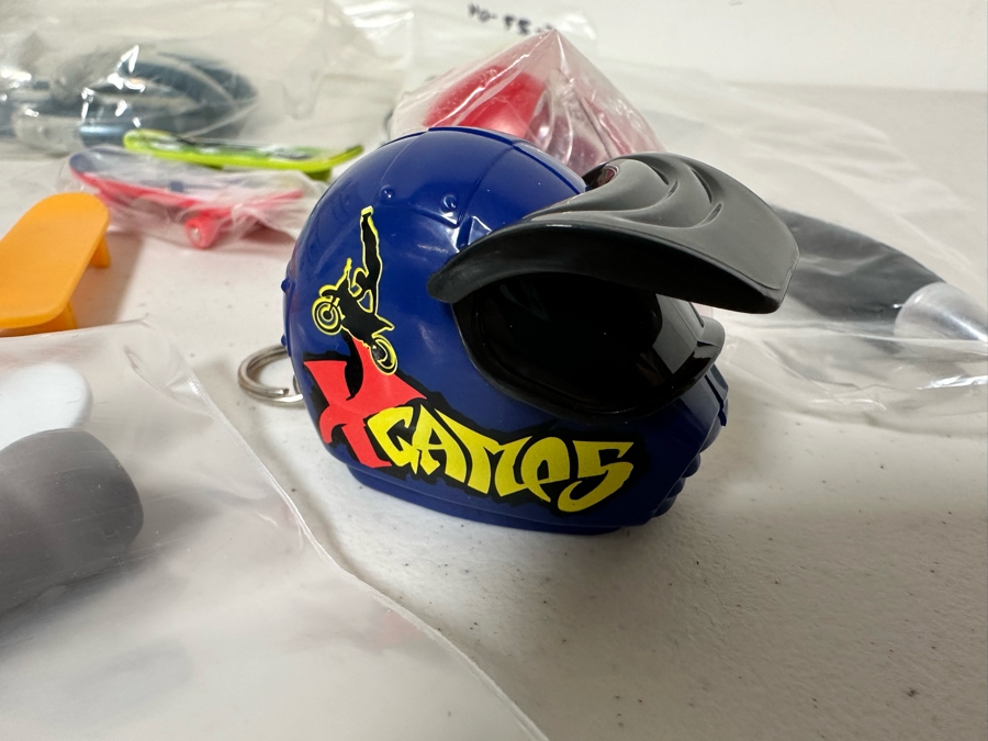 The X Games Bic Carabiner Ball Pen / X Games Helmet Pencil Sharpener & X Games Espn Finger Tech Deck Style Skateboards Designed By The CDM Company 2004 [Photo 3]