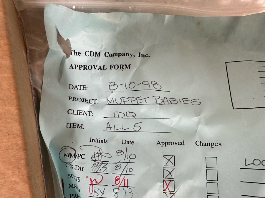 Jim Henson's Muppet Babies TV Series Dairy Queen Happy / Kid's Meal Toys Project Box With Prototype Toy Samples Designed By The CDM Company 1998 [Photo 25]