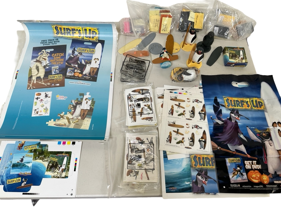 Surf's Up Movie Carl's Jr. / Hardee's Happy / Kid's Meal Toys Project Box With Prototype Toy Samples Cool Kids Designed By The CDM Company 2007