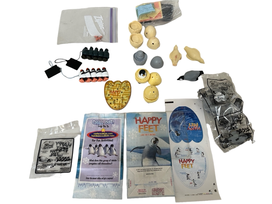 Happy Feet Movie Carl's Jr. / Hardee's Happy / Kid's Meal Toys Project Box With Prototype Toy Samples Cool Kids Designed By The CDM Company 2007
