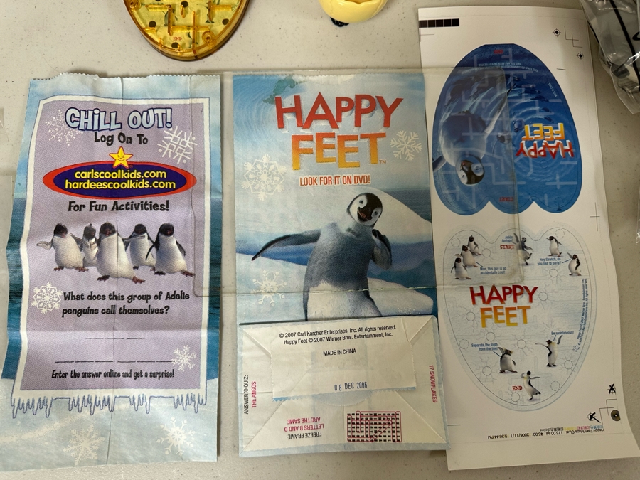 Happy Feet Movie Carl's Jr. / Hardee's Happy / Kid's Meal Toys Project Box With Prototype Toy Samples Cool Kids Designed By The CDM Company 2007 [Photo 12]
