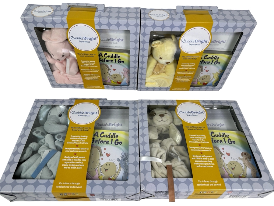 (4) Cuddle Bright Book And Animal Plush Sets