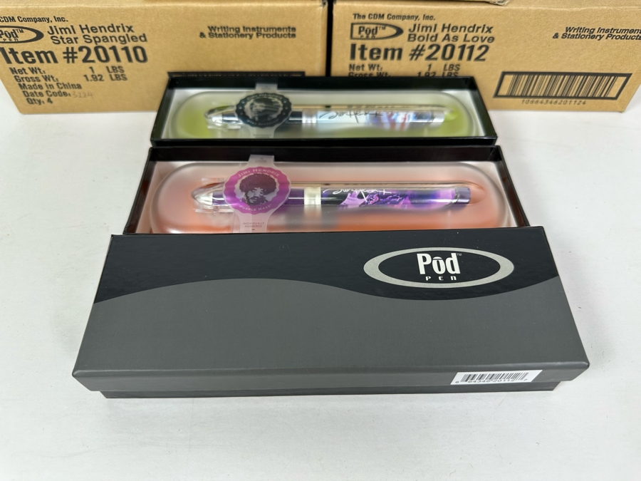 Jimi Hendrix Limited Edition Collectible Pod Pens: Purple Haze, Star Spangled Banner, Bold As Love - 12 Pens Total [Photo 9]