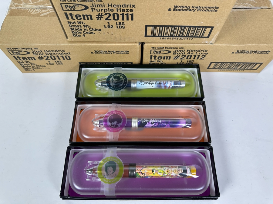 Jimi Hendrix Limited Edition Collectible Pod Pens: Purple Haze, Star Spangled Banner, Bold As Love - 12 Pens Total [Photo 7]