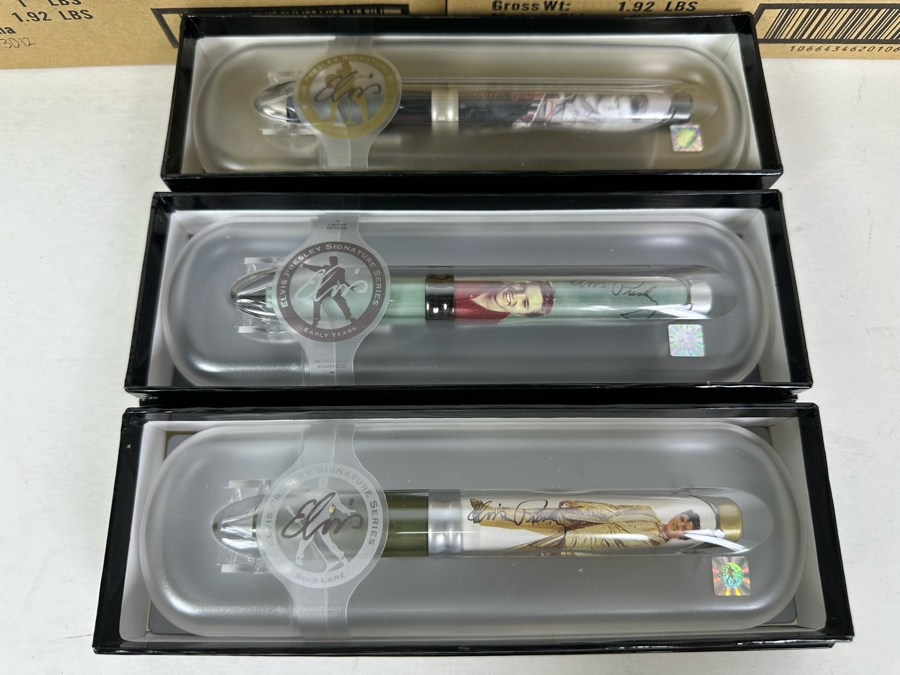 Elvis Presley Limited Edition Collectible Pod Pens: Early Years, In The Army, Gold - 12 Pens Total [Photo 2]