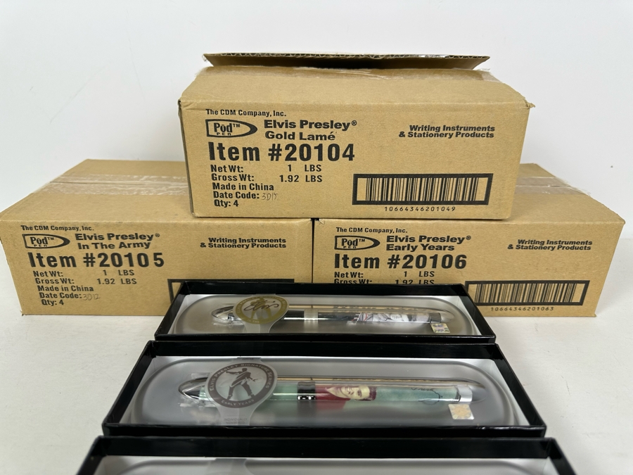 Elvis Presley Limited Edition Collectible Pod Pens: Early Years, In The Army, Gold - 12 Pens Total [Photo 6]