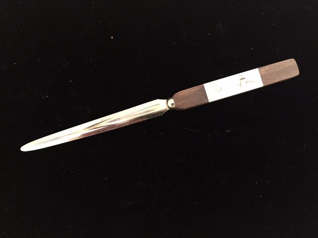 Fossil Ivory Scrimshaw Letter Opener [Photo 1]