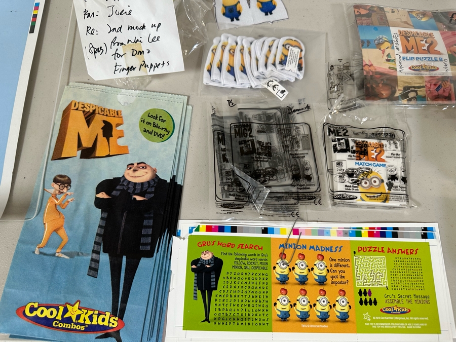 Despicable Me 2 Minions Movie Carl's Jr. / Hardee's Happy / Kid's Meal Toys Project Box With Prototype Toy Samples Cool Kids Designed By The CDM Company 2012 [Photo 7]