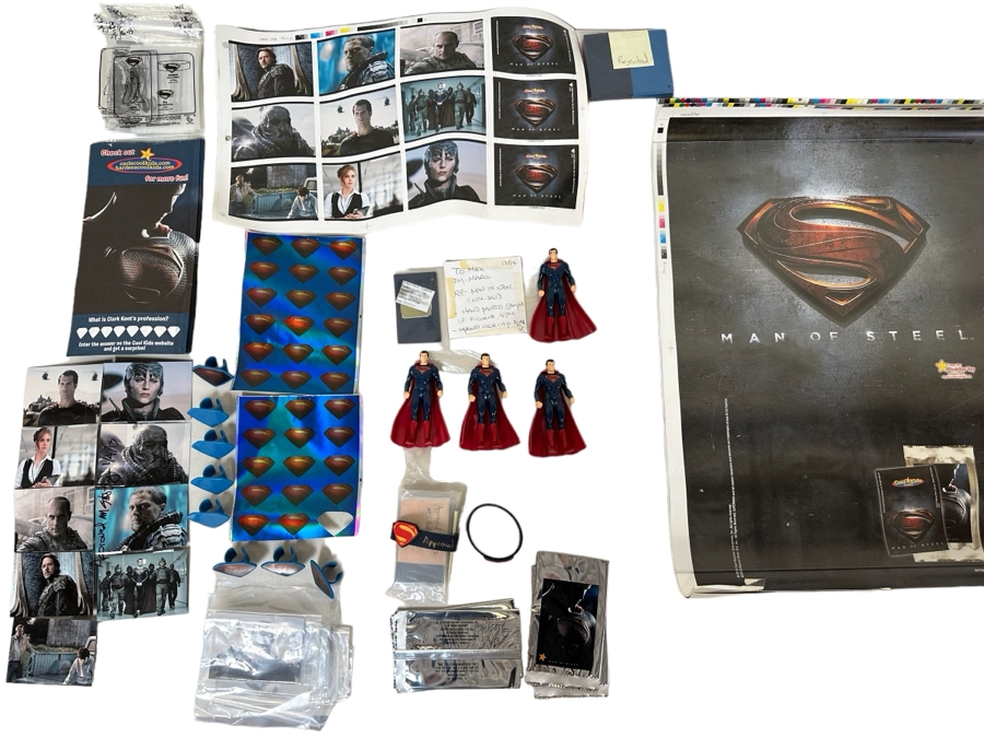 Man Of Steel Superman Movie Carl's Jr. / Hardee's Happy / Kid's Meal Toys Project Box With Prototype Toy Samples Cool Kids Designed By The CDM Company 2013