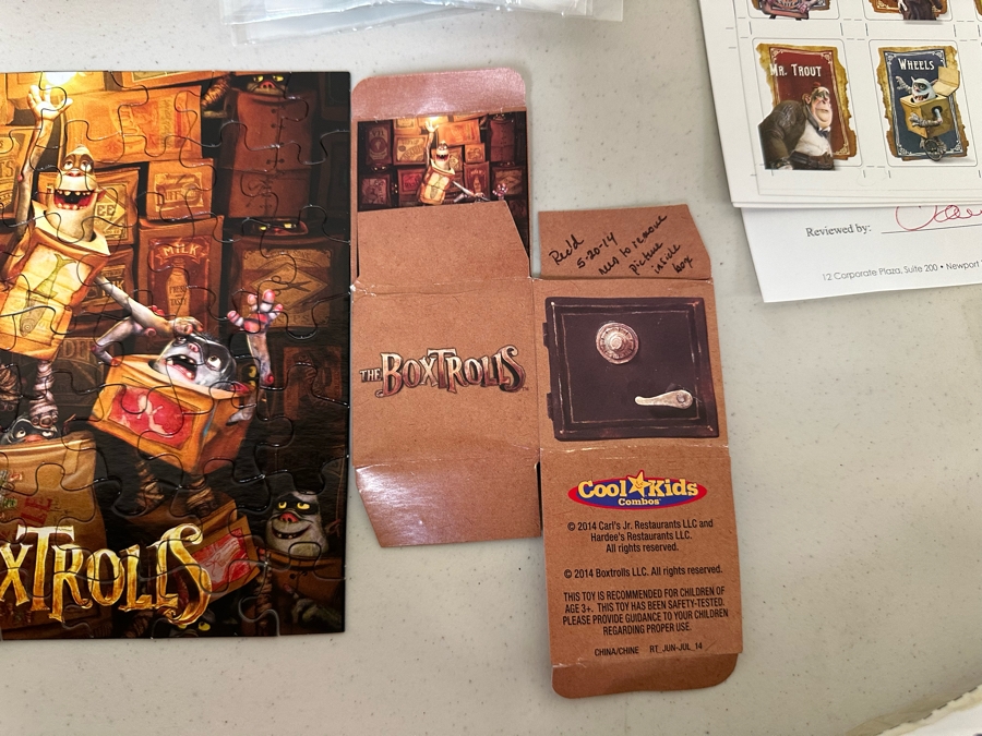 The Boxtrolls Movie Carl's Jr. / Hardee's Happy / Kid's Meal Toys Project Box With Prototype Toy Samples Cool Kids Designed By The CDM Company 2014 [Photo 10]