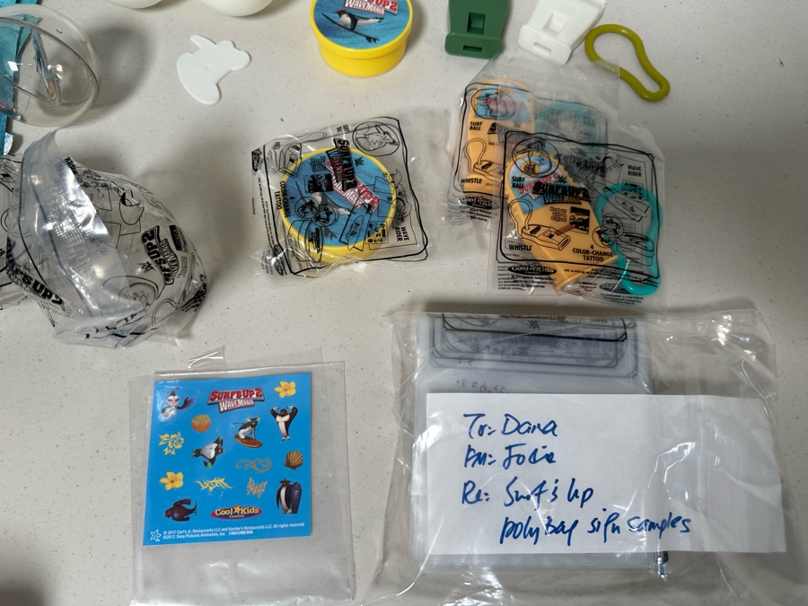 Surf's Up 2 Wave Mania Movie Carl's Jr. / Hardee's Happy / Kid's Meal Toys Project Box With Prototype Toy Samples Cool Kids Designed By The CDM Company 2017 [Photo 8]