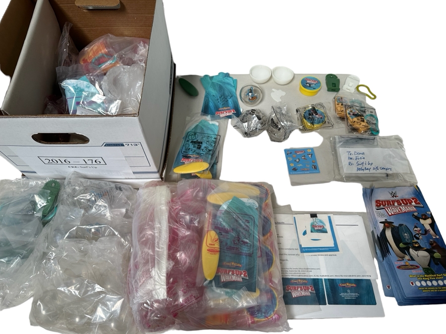 Surf's Up 2 Wave Mania Movie Carl's Jr. / Hardee's Happy / Kid's Meal Toys Project Box With Prototype Toy Samples Cool Kids Designed By The CDM Company 2017 [Photo 1]