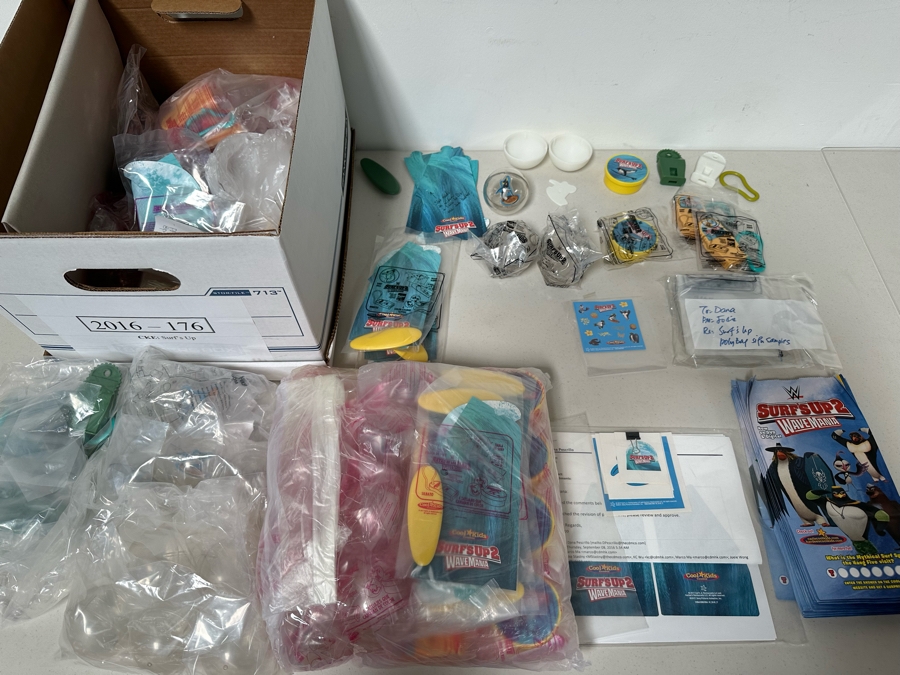 Surf's Up 2 Wave Mania Movie Carl's Jr. / Hardee's Happy / Kid's Meal Toys Project Box With Prototype Toy Samples Cool Kids Designed By The CDM Company 2017 [Photo 13]