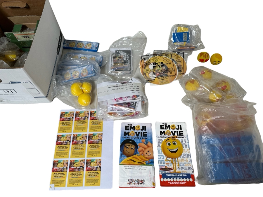 The Emoji Movie Carl's Jr. / Hardee's Happy / Kid's Meal Toys Project Box With Prototype Toy Samples Cool Kids Designed By The CDM Company 2017