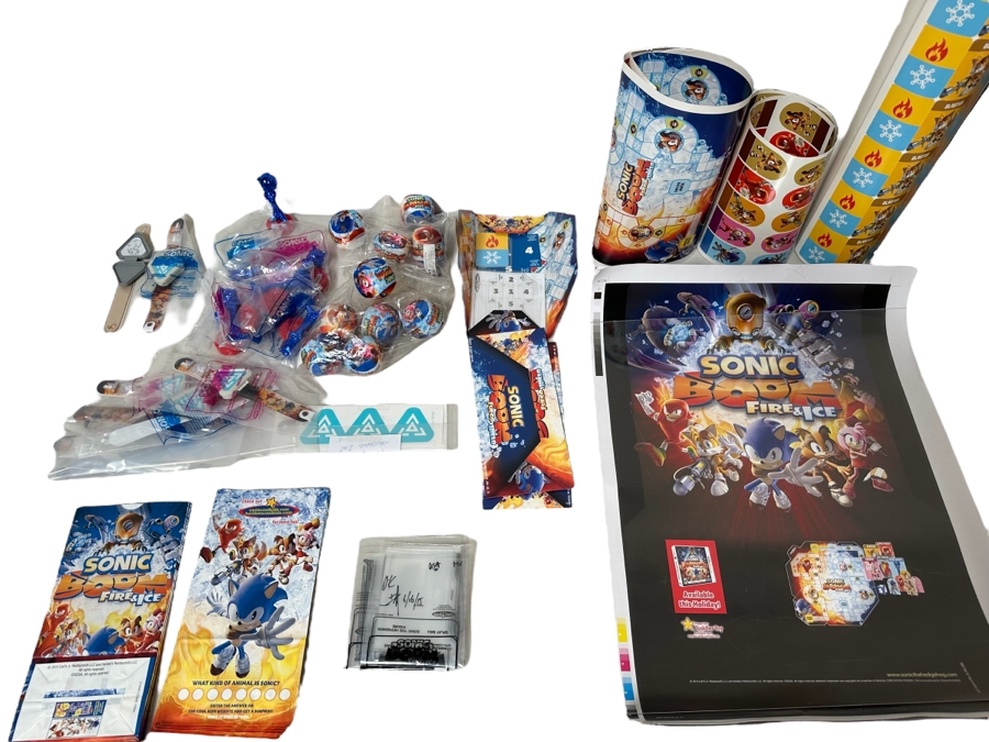 Sonic Boom Fire & Ice Video Game Carl's Jr. / Hardee's Happy / Kid's Meal Toys Project Box With Prototype Toy Samples Cool Kids Designed By The CDM Company 2015
