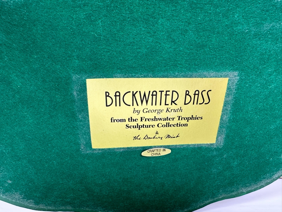 George Kruth Resin Sculpture Titled 'Backwater Bass' From The Freshwater Trophies Sculpture Collection By The Danbury Mint 9.5W X 7D X 10H [Photo 8]