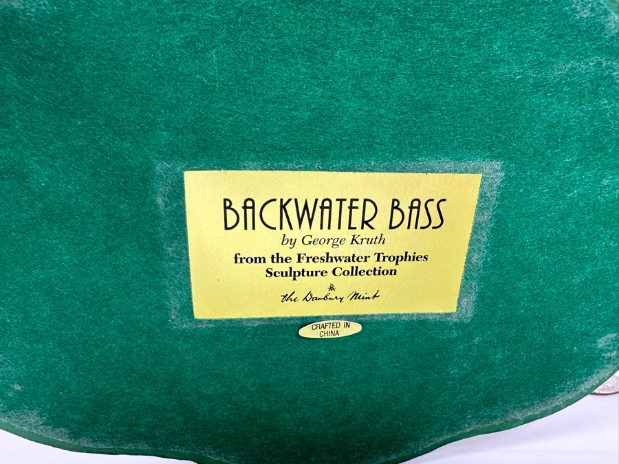George Kruth Resin Sculpture Titled 'Backwater Bass' From The Freshwater Trophies Sculpture Collection By The Danbury Mint 9.5W X 7D X 10H [Photo 9]