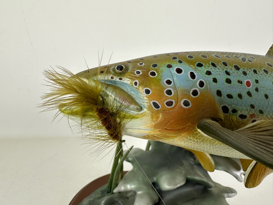 Franz Dutzler Resin Sculpture Titled 'Noble Brown' From The Trout Treasures Sculpture Collection By The Danbury Mint 7W X 8D X 8H [Photo 2]