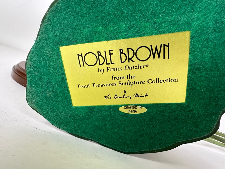 Franz Dutzler Resin Sculpture Titled 'Noble Brown' From The Trout Treasures Sculpture Collection By The Danbury Mint 7W X 8D X 8H [Photo 8]