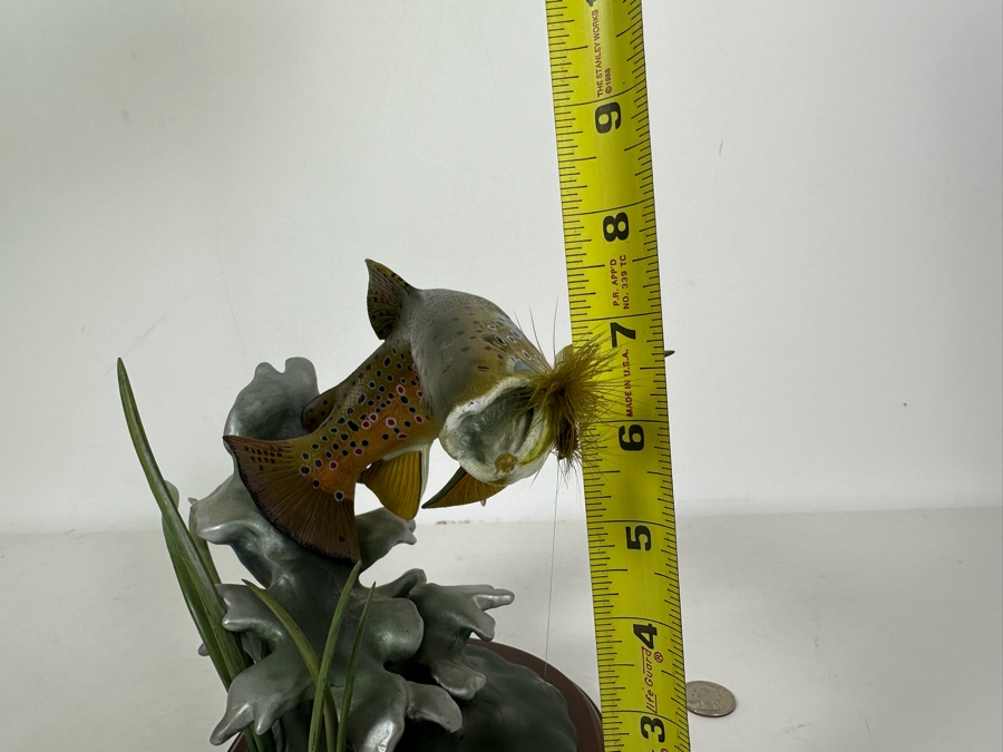 Franz Dutzler Resin Sculpture Titled 'Noble Brown' From The Trout Treasures Sculpture Collection By The Danbury Mint 7W X 8D X 8H [Photo 9]