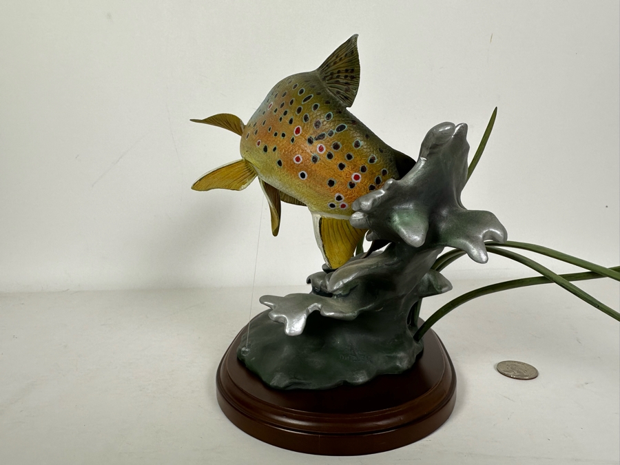 Franz Dutzler Resin Sculpture Titled 'Noble Brown' From The Trout Treasures Sculpture Collection By The Danbury Mint 7W X 8D X 8H [Photo 7]