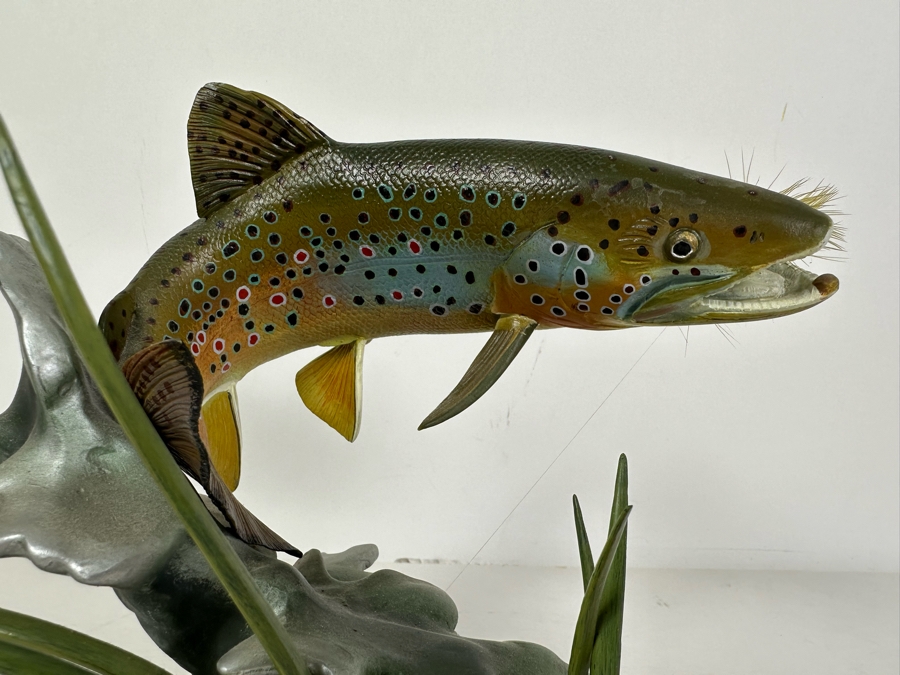 Franz Dutzler Resin Sculpture Titled 'Noble Brown' From The Trout Treasures Sculpture Collection By The Danbury Mint 7W X 8D X 8H [Photo 6]