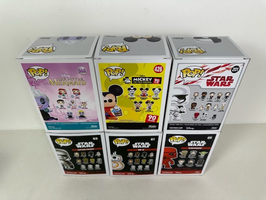 Disney Funko Toys Pop! Vinyl Figurines Star Wars, Disney's Mickey Mouse & Disney's The Little Mermaid Ursula - 6 Figurines New In Packaging [Photo 10]