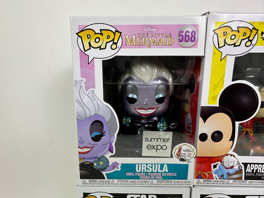 Disney Funko Toys Pop! Vinyl Figurines Star Wars, Disney's Mickey Mouse & Disney's The Little Mermaid Ursula - 6 Figurines New In Packaging [Photo 3]