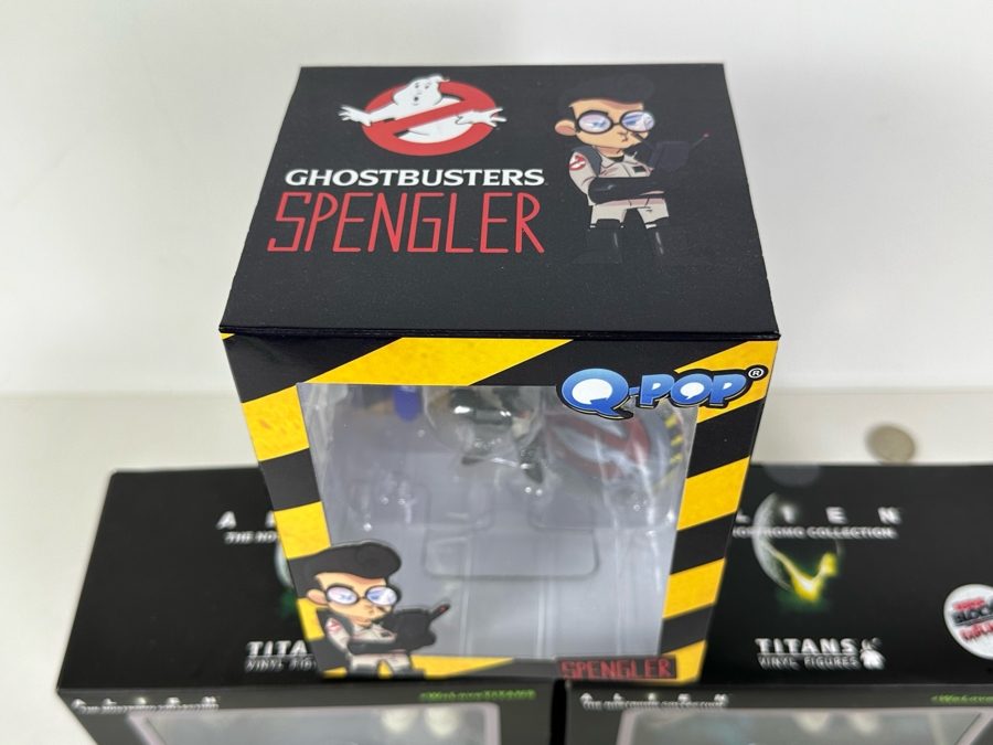 Pair Of Alien The Nostromo Collection Exclusive Twin Packs From Titans Vinyl Figures And Q-Pop Spengler Vinyl Figurine From Ghostbusters All New In Packaging [Photo 9]