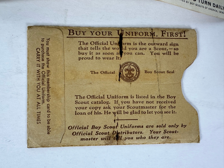 Vintage 1930s Boy Scouts Of America San Diego Area Council Merit Badges, (3) 1937/1938/1939 Boy Scouts Of America Membership Cards, (1) Vintage Boy Scouts Patch And (1) 1951 Scoutmaster Card [Photo 8]