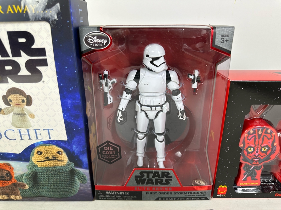 Disney Store Star Wars Die Cast Action Figure Elite Series First Order Stormtrooper, Star Wars Crochet Kit & Star Wars Dark Side Saga Set McDonalds [Photo 2]