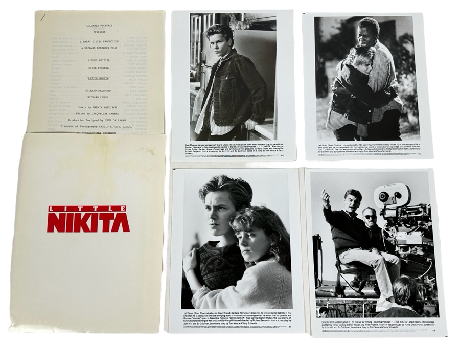 Little Nikita With River Phoenix & Sidney Poitier Movie Press Kit Promotional Items Including Four B&W 8 X 10 Press Photos