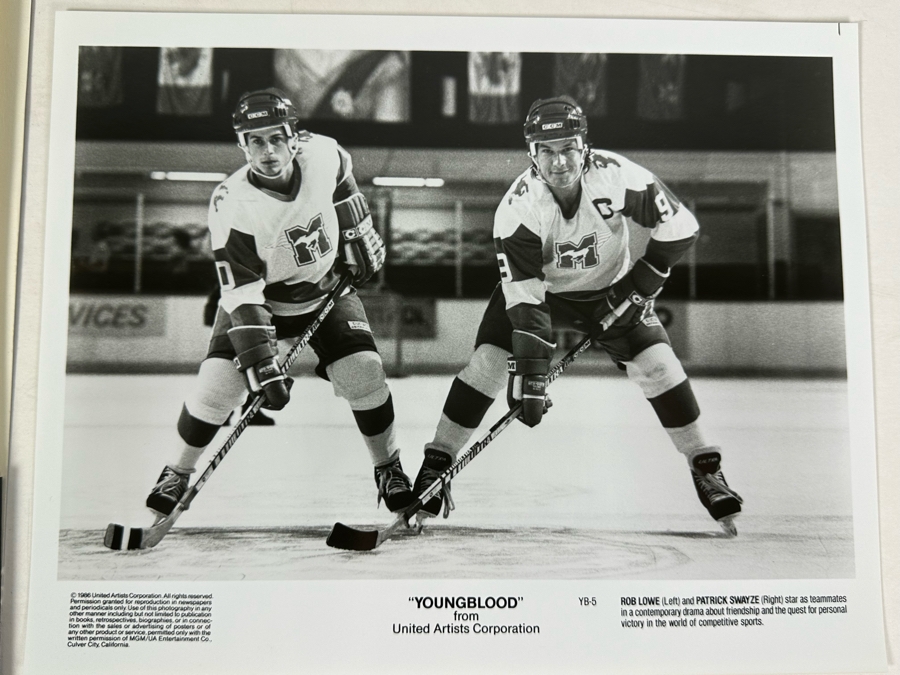 Youngblood With Patrick Swayze & Rob Lowe Movie Press Kit Promotional Items Including Two B&W 8 X 10 Press Photos [Photo 3]
