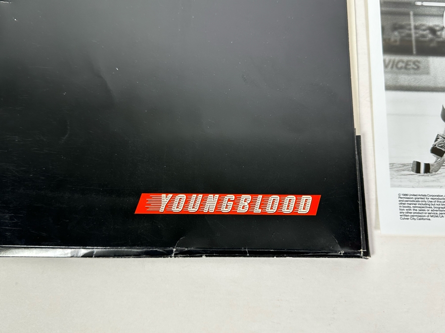 Youngblood With Patrick Swayze & Rob Lowe Movie Press Kit Promotional Items Including Two B&W 8 X 10 Press Photos [Photo 4]