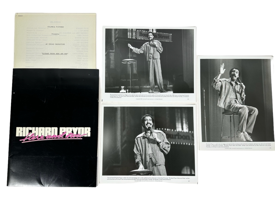 Richard Pryor Here And Now Movie Press Kit Promotional Items Including Three B&W 8 X 10 Press Photos [Photo 1]