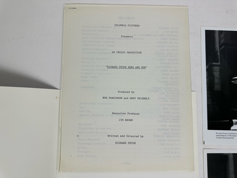 Richard Pryor Here And Now Movie Press Kit Promotional Items Including Three B&W 8 X 10 Press Photos [Photo 7]