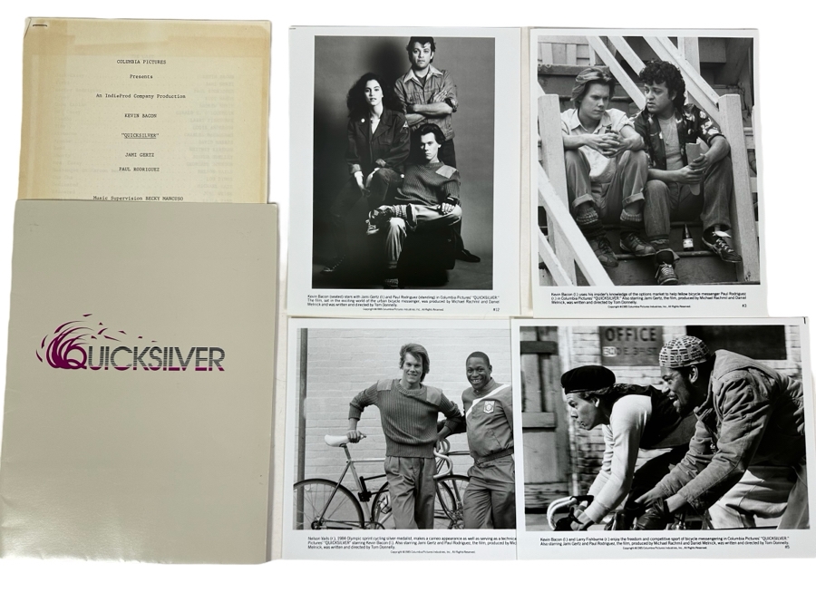 Quicksilver Movie Press Kit Promotional Items Including Four B&W 8 X 10 Press Photos [Photo 1]