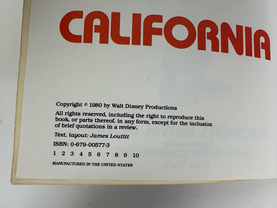1980 First Edition Disney's Adventure Guide To California Book And Vintage Walt Disney Mickey Mouse Paper Mask [Photo 4]