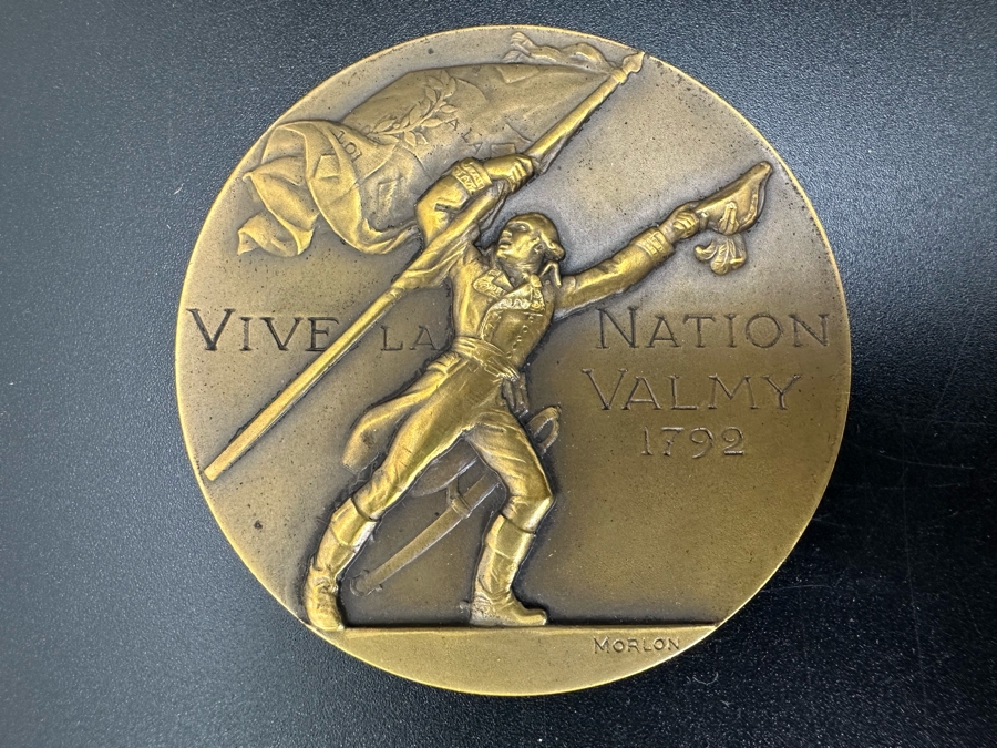Vintage French Bronze Commemorative Medal Francois Christophe Kellermann (Duc De Valmy) By Pierre-Alexandre Morlon With Original Case 2.25'W [Photo 8]
