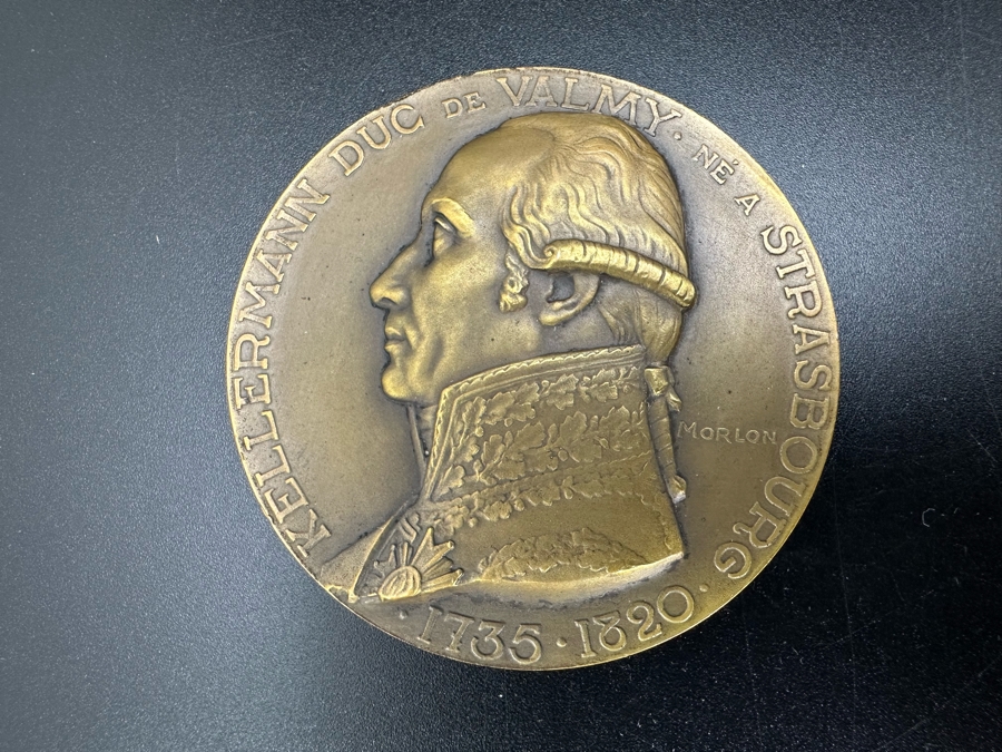 Vintage French Bronze Commemorative Medal Francois Christophe Kellermann (Duc De Valmy) By Pierre-Alexandre Morlon With Original Case 2.25'W [Photo 9]