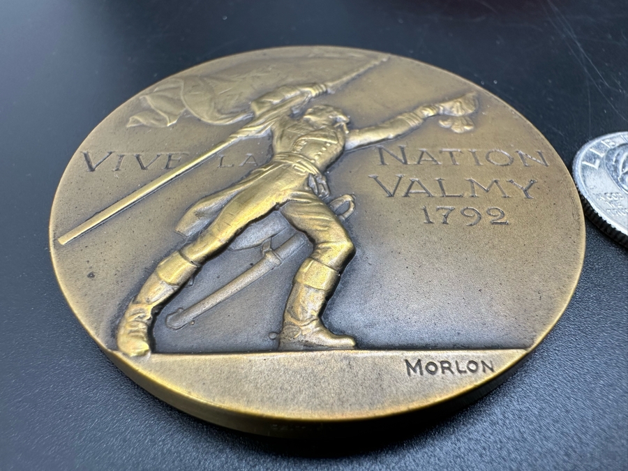 Vintage French Bronze Commemorative Medal Francois Christophe Kellermann (Duc De Valmy) By Pierre-Alexandre Morlon With Original Case 2.25'W [Photo 4]