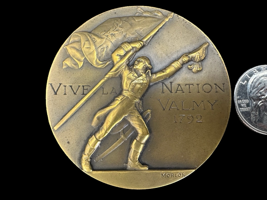Vintage French Bronze Commemorative Medal Francois Christophe Kellermann (Duc De Valmy) By Pierre-Alexandre Morlon With Original Case 2.25'W [Photo 10]