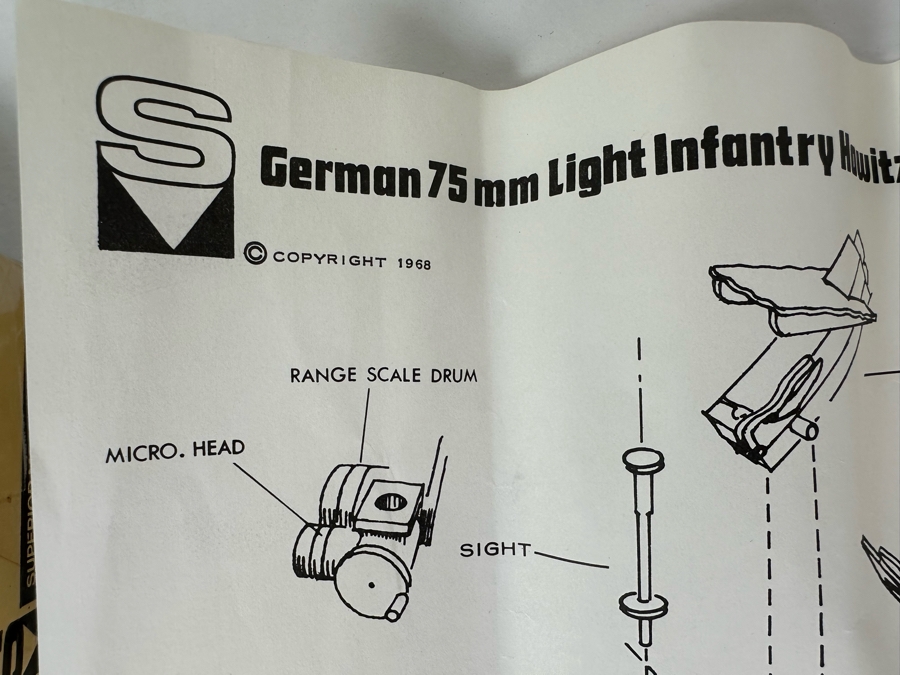 Vintage 1968 Superior Models Inc German 75mm Light Infantry Howitzer WW2 Scale 54mm With Original Box [Photo 8]