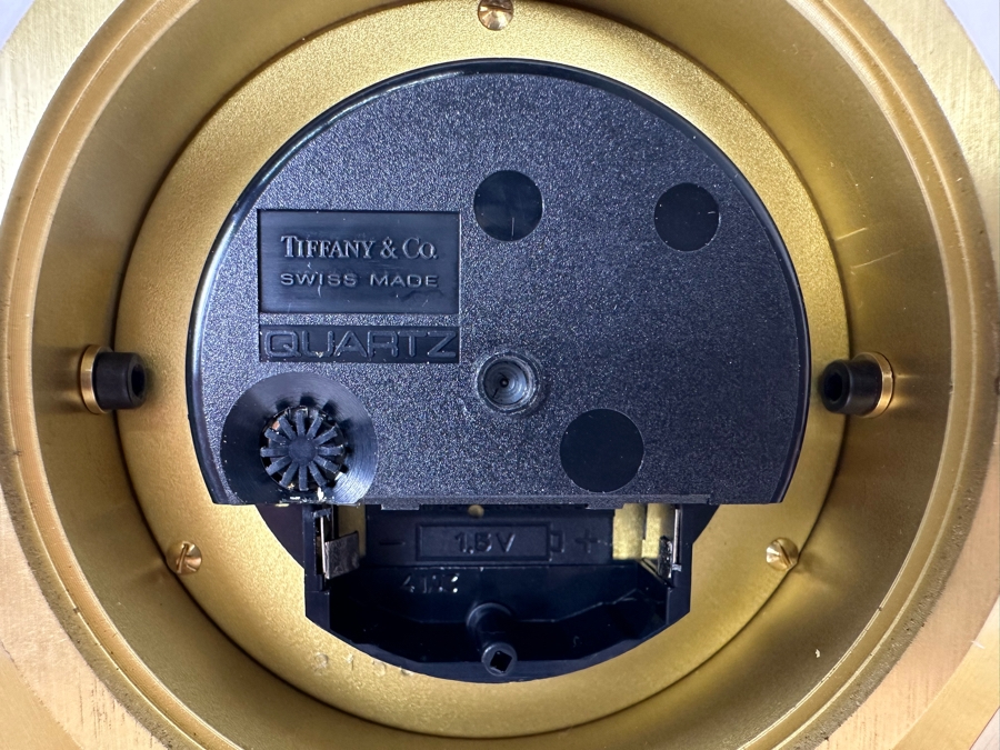 Vintage Tiffany & Co Brass Desk Clock Engraved To Dr. David D. Michaels, UCLA Ophthalmology 5W X 4.5H [Photo 10]