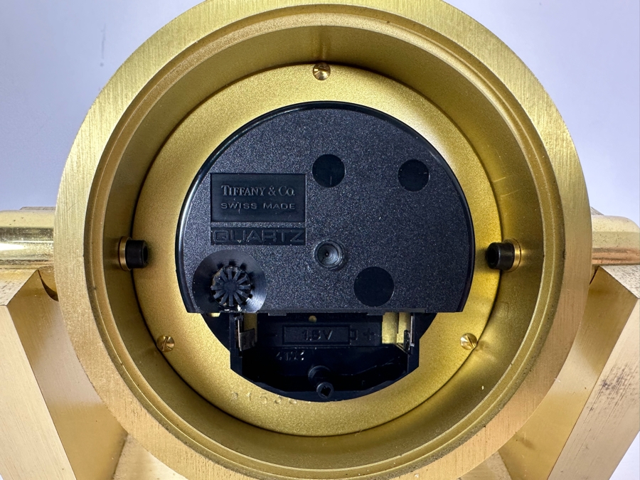 Vintage Tiffany & Co Brass Desk Clock Engraved To Dr. David D. Michaels, UCLA Ophthalmology 5W X 4.5H [Photo 9]