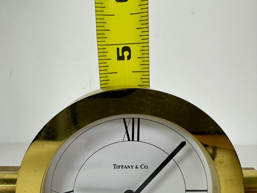 Vintage Tiffany & Co Brass Desk Clock Engraved To Dr. David D. Michaels, UCLA Ophthalmology 5W X 4.5H [Photo 12]