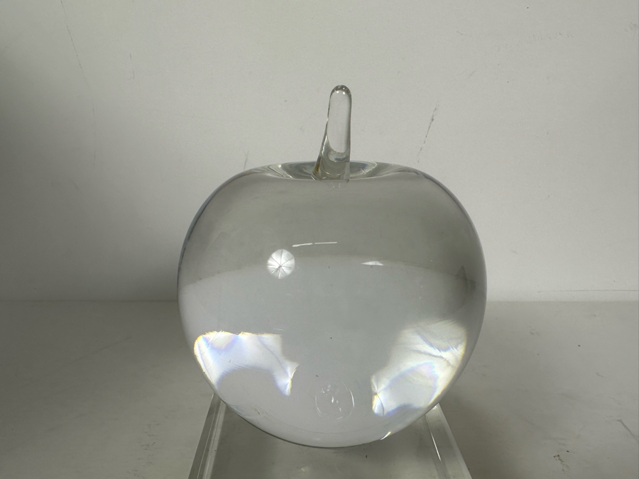 Vintage Tiffany & Co Crystal Apple Award Engraved To Dr. David D. Michaels, UCLA Ophthalmology 5W [Photo 3]