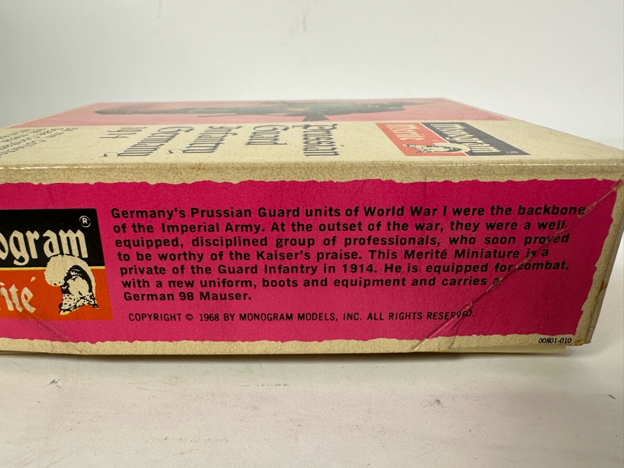 Vintage 1968 Monogram Merite Prussian Guard Infantry Germany 1914 Soft Metal Miniature Kit With Box [Photo 11]