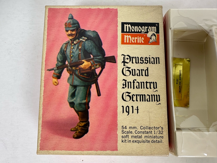 Vintage 1968 Monogram Merite Prussian Guard Infantry Germany 1914 Soft Metal Miniature Kit With Box [Photo 2]